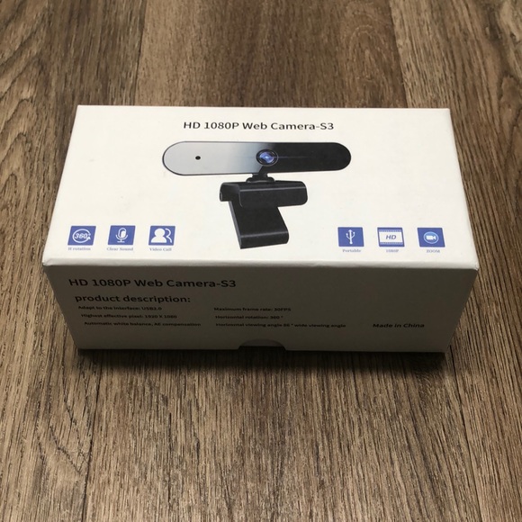 *NWB* Crazy 5 Webcam with Microphone, Full HD 1080p, Plug & Play USB Webcam - Picture 1 of 5